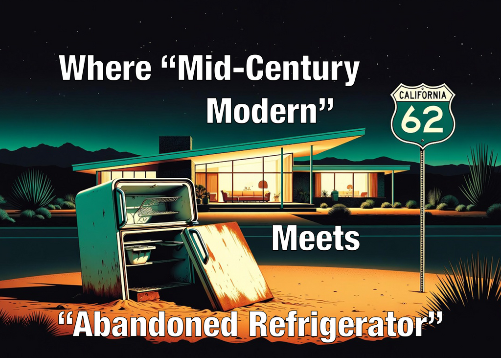 Where Mid Century Modern Meets Abandoned Refrigerator Hwy 62_Unisex t-shirt