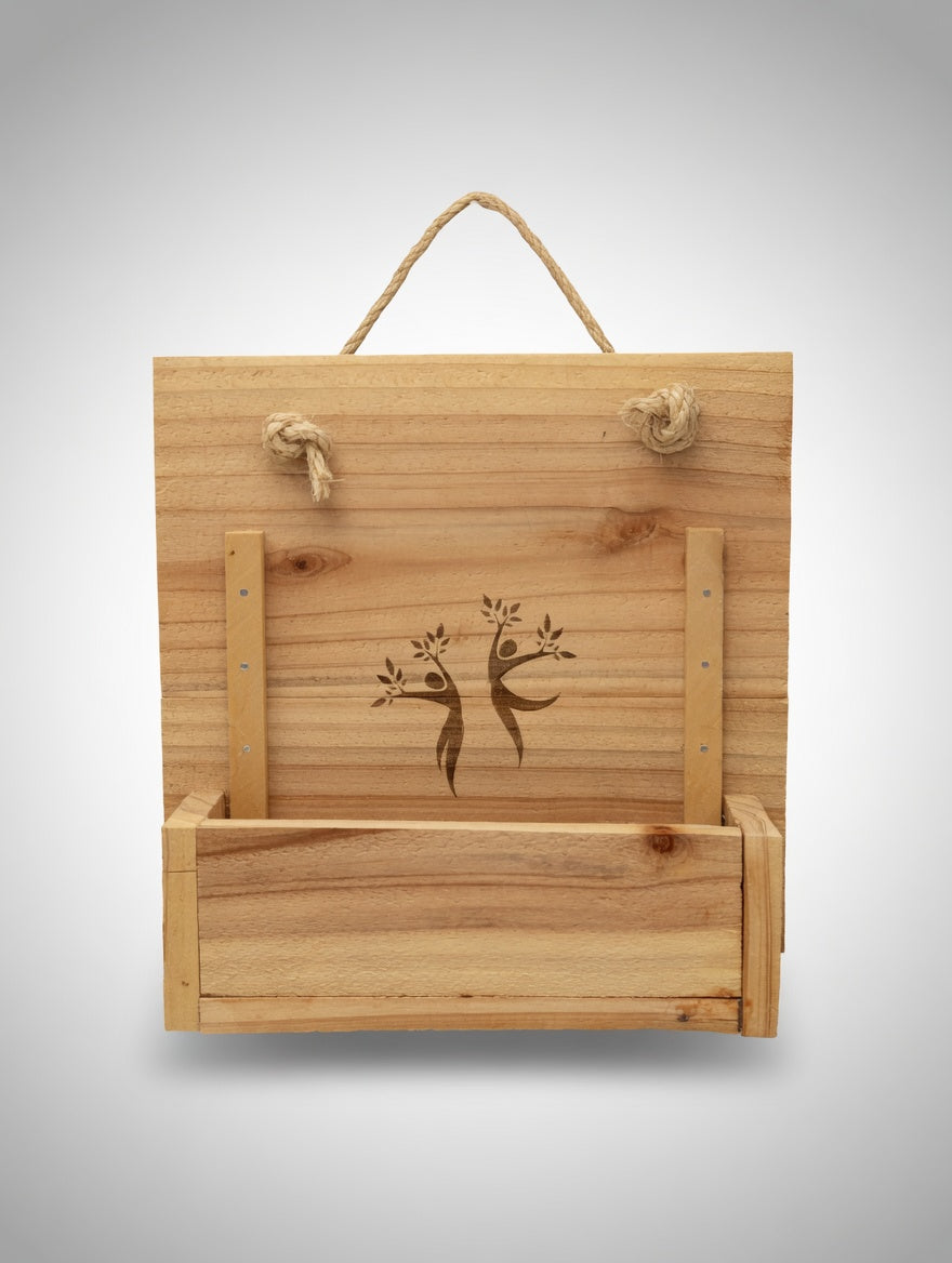 Small Wood Burned Cedar Planter Boxes