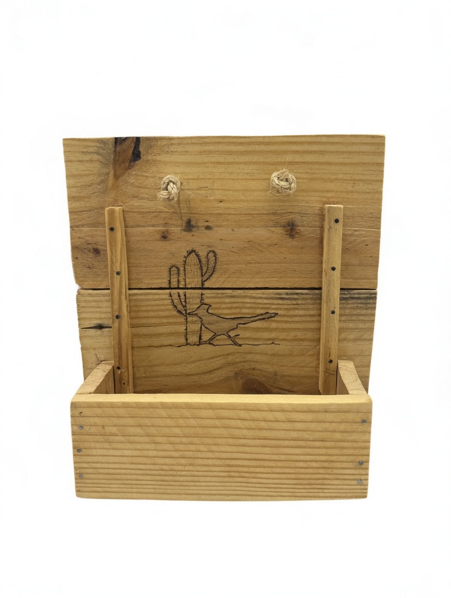 Small Wood Burned Cedar Planter Boxes