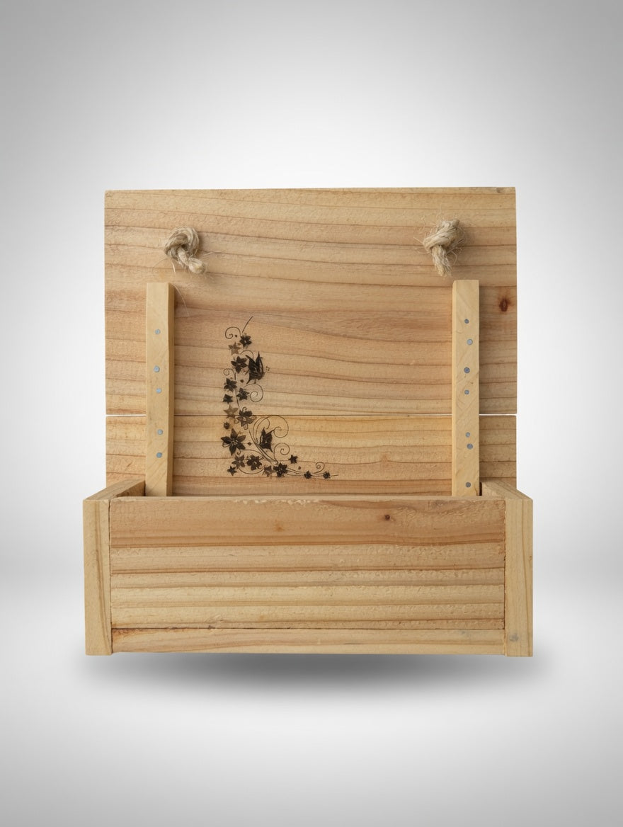 Small Wood Burned Cedar Planter Boxes
