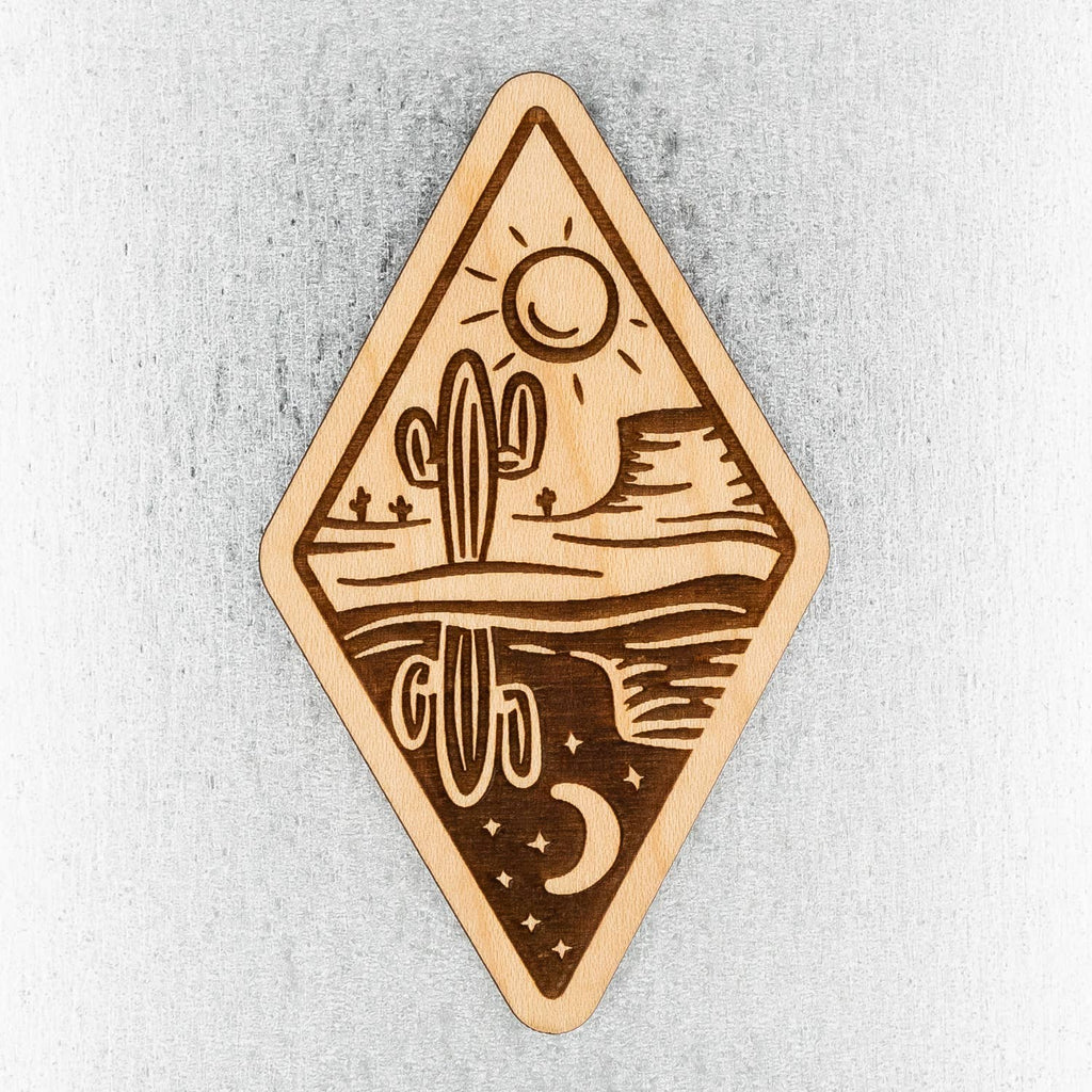 Day & Night Desert Wood Magnet
