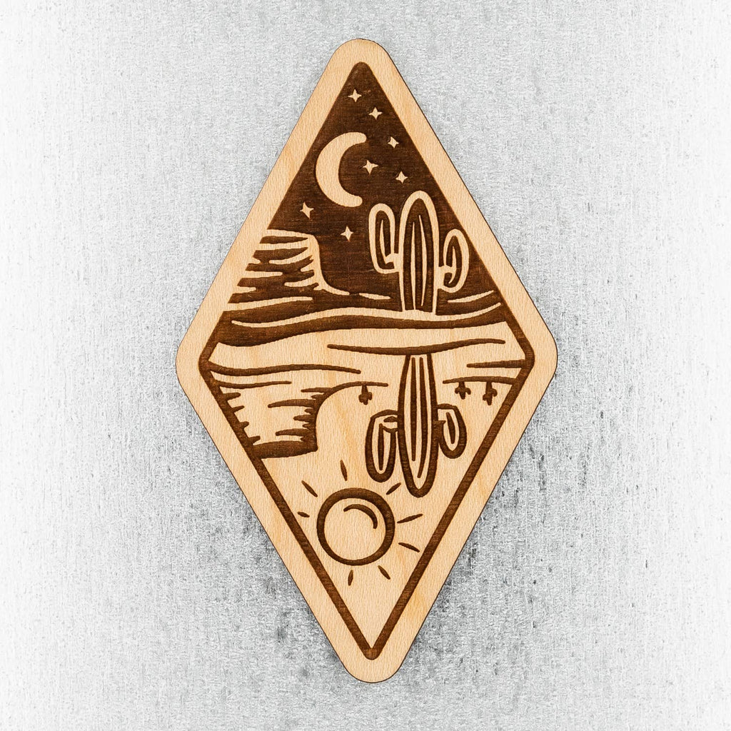 Day & Night Desert Wood Magnet