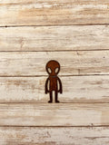 Alien Full Body Rustic Metal Magnet